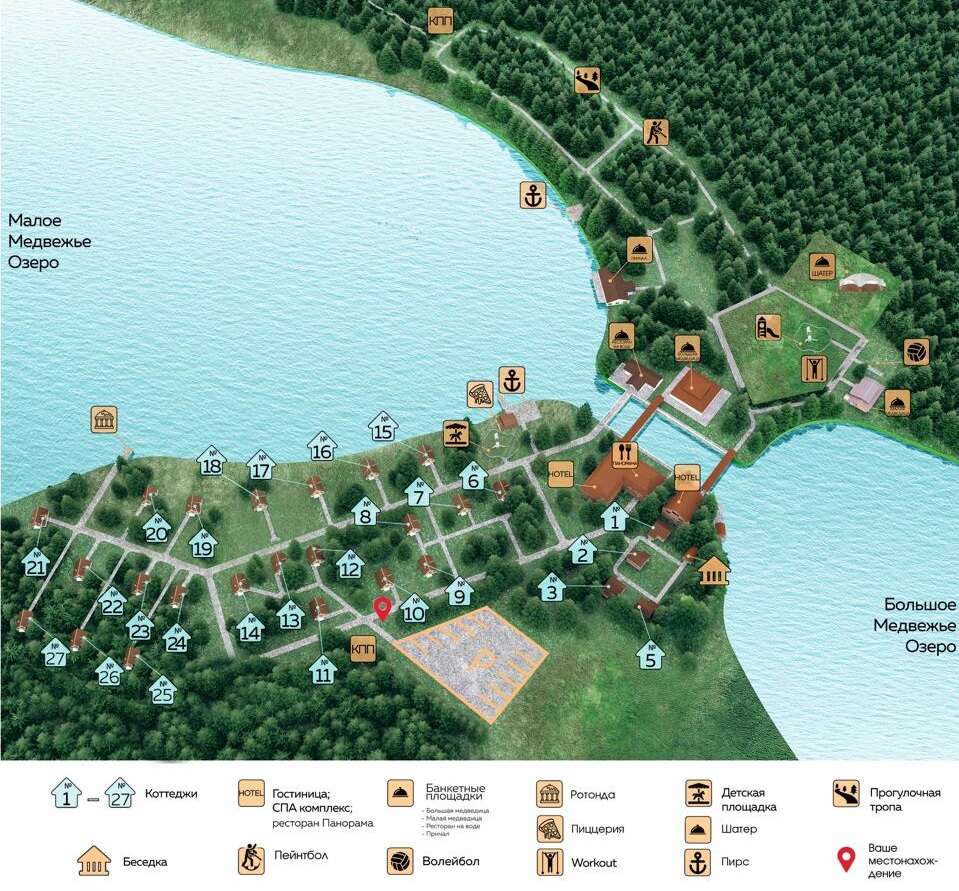 Схема территории Медвежьи озера